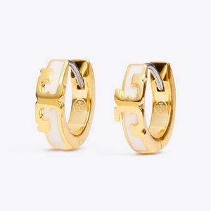 Tory Burch earrings logo white earrings